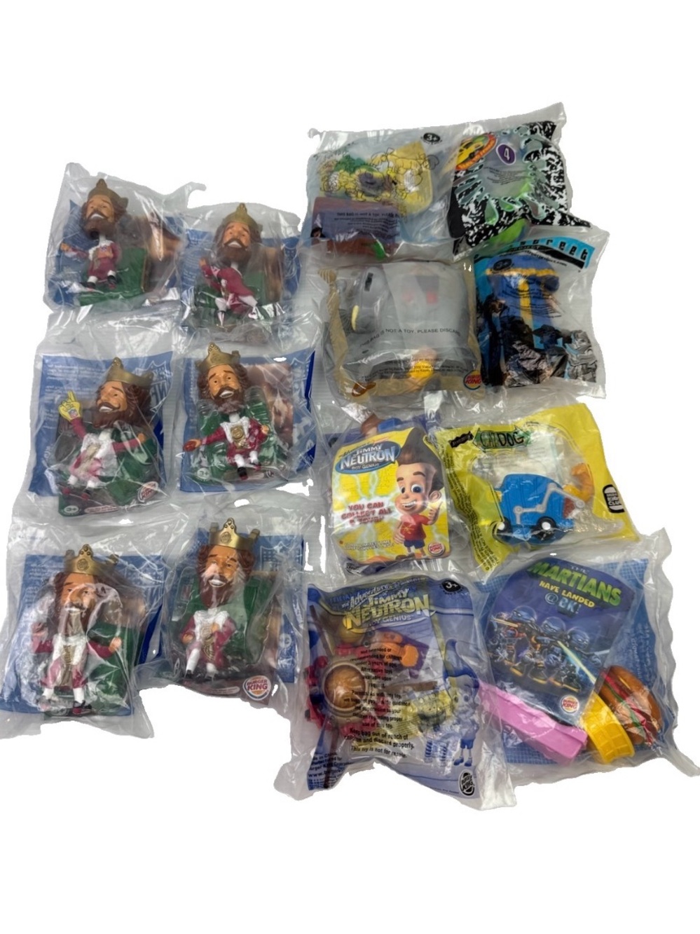 VTG Burger King Toys Lot Of 14 Nickelodeon NFL King Sealed Mixed Fast Food New